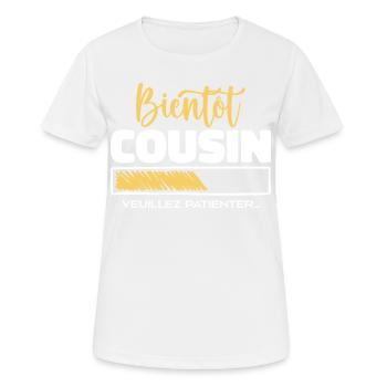 Bald Cousin, bitte warten - Frauen T-Shirt atmungsaktiv - Weiß - Vorne - AI Model Female 172 dark (172cm)