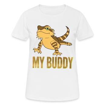 Dragon lizard lizard with beard my best buddy - Women's Breathable T-Shirt - white - Front - AI Model Female 172 dark (172cm)