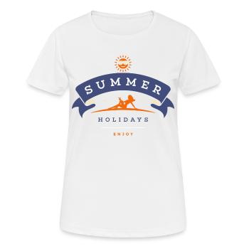 Summer Holidays Enjoy Beach Girl Beach Party - T-shirt respirant Femme - blanc - Devant - AI Model Female 172 dark (172cm)