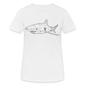 Hai - Frauen T-Shirt atmungsaktiv - Weiß - Vorne - AI Model Female 172 dark (172cm)