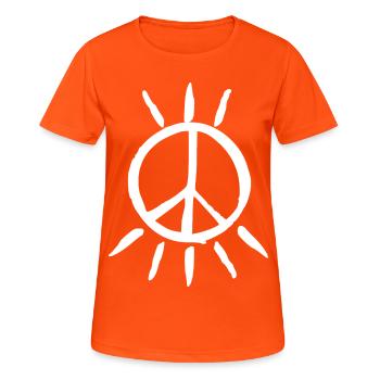 peace sign - Women's Breathable T-Shirt - neon orange - Front - AI Model Female 172 dark (172cm)