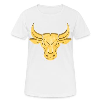 Goldener Stier | Sternzeichen Stier - Frauen T-Shirt atmungsaktiv - Weiß - Vorne - AI Model Female 172 dark (172cm)
