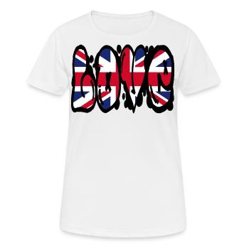 Love Great Britain - UK - Graffiti - Frauen T-Shirt atmungsaktiv - Weiß - Vorne - AI Model Female 172 dark (172cm)