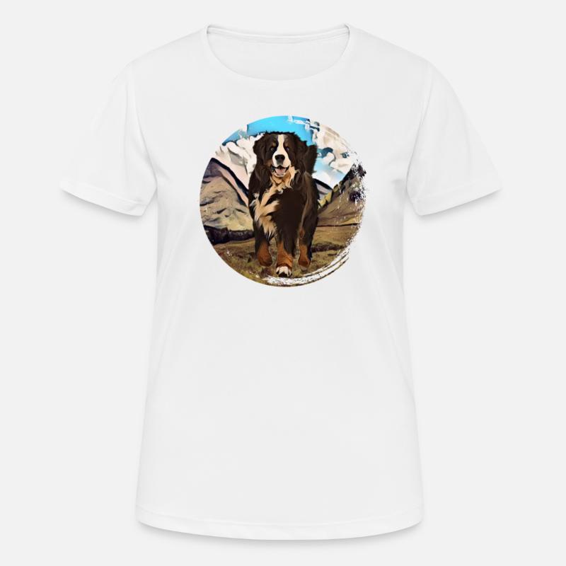 Berner Berghund - Frauen T-Shirt atmungsaktiv - Weiß