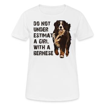 Crabot bernois de montagne - T-shirt respirant Femme - blanc - Devant - AI Model Female 172 dark (172cm)