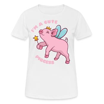 Schwein Prinzessin - Ich bin ein niedlicher Pigcess - Frauen T-Shirt atmungsaktiv - Weiß - Vorne - AI Model Female 172 dark (172cm)