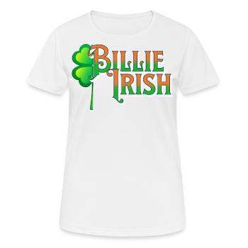 Billie Irish - Saint-Patrick - Paddy’s Day - T-shirt respirant Femme - blanc - Devant - AI Model Female 172 dark (172cm)