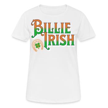 Billie Irish - Saint-Patrick - Paddy’s Day - T-shirt respirant Femme - blanc - Devant - AI Model Female 172 dark (172cm)