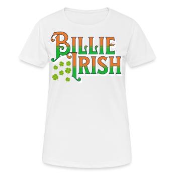 Billie Irish - Saint-Patrick - Paddy’s Day - T-shirt respirant Femme - blanc - Devant - AI Model Female 172 dark (172cm)