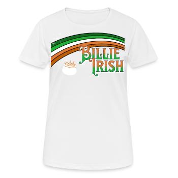 Billie Irish - Saint-Patrick - Paddy’s Day - T-shirt respirant Femme - blanc - Devant - AI Model Female 172 dark (172cm)
