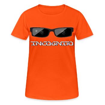Lunettes de soleil cassées - Incognito - T-shirt respirant Femme - orange néon - Devant - AI Model Female 172 dark (172cm)