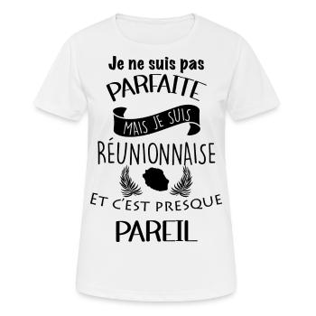 Ma Réunionnaise 974 Cadeau Humour Femme - T-shirt respirant Femme - blanc - Devant - AI Model Female 172 dark (172cm)