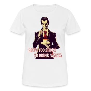 Un vampire élégant buvant du café la nuit. - T-shirt respirant Femme - blanc - Devant - AI Model Female 172 dark (172cm)