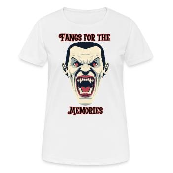 Dracula Vampir fletscht die Zähne, Halloween - Frauen T-Shirt atmungsaktiv - Weiß - Vorne - AI Model Female 172 dark (172cm)