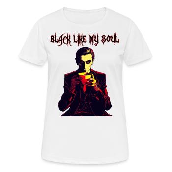 Un vampire effrayant buvant du café - T-shirt respirant Femme - blanc - Devant - AI Model Female 172 dark (172cm)