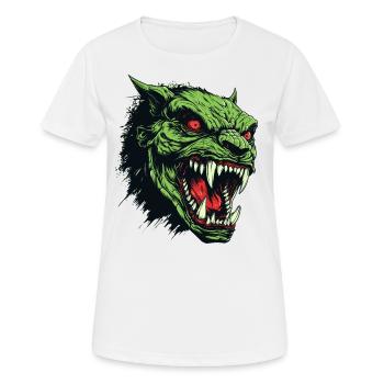 Tête d’Orc, Démon, Goule - T-shirt respirant Femme - blanc - Devant - AI Model Female 172 dark (172cm)