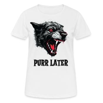 Demon Black cat, Purr Later - Women's Breathable T-Shirt - white - Front - AI Model Female 172 dark (172cm)