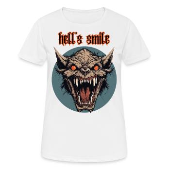 Tête d’orc démoniaque, sourire de l’enfer - T-shirt respirant Femme - blanc - Devant - AI Model Female 172 dark (172cm)