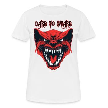 Roter Dämonenkopf, wage es zu starren - Frauen T-Shirt atmungsaktiv - Weiß - Vorne - AI Model Female 172 dark (172cm)