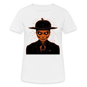 Skelettmann mit Hut und Mantel, Halloween - Frauen T-Shirt atmungsaktiv - Weiß - Vorne - AI Model Female 172 dark (172cm)