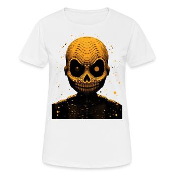 CReepy Gelber Skelettkopf - Frauen T-Shirt atmungsaktiv - Weiß - Vorne - AI Model Female 172 dark (172cm)