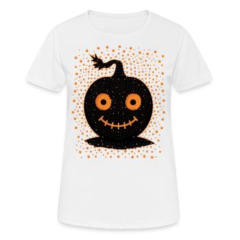 Cute Black Jack o lantern pumpkin, Halloween, - Women's Breathable T-Shirt - white - Front - AI Model Female 172 dark (172cm)