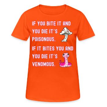 Toxique vs venimeux - T-shirt respirant Femme - orange néon - Devant - AI Model Female 172 dark (172cm)