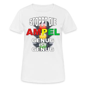 Stoppt die Ampel - genug ist genug - Frauen T-Shirt atmungsaktiv - Weiß - Vorne - AI Model Female 172 dark (172cm)