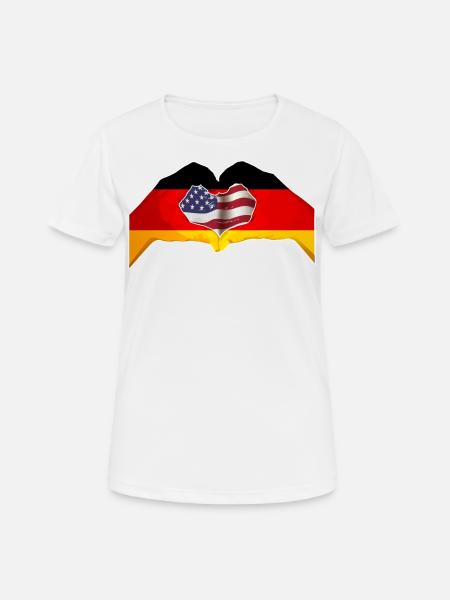 USA Germany Heart - Dual Citizenship Design - Women's Breathable T-Shirt - white