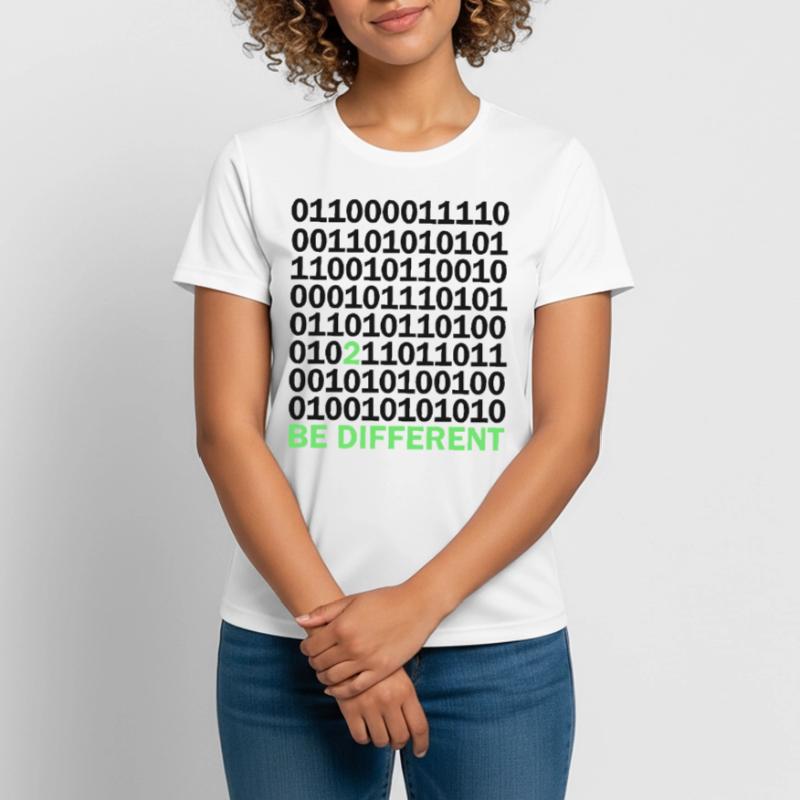 Cadeau Be Different Binary Code Nerd T-shirt respirant Femme