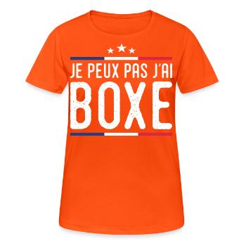 Boxen - I can't I boxing boxing france - Frauen T-Shirt atmungsaktiv - Neonorange - Vorne - AI Model Female 172 dark (172cm)