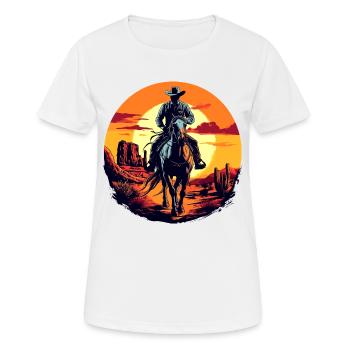 Cowboy Pferd Wild West Western Reiten Wildnis USA - Frauen T-Shirt atmungsaktiv - Weiß - Vorne - AI Model Female 172 dark (172cm)