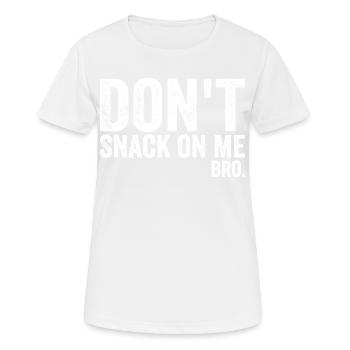 Don't Snack on Me Humor & Funny Cat Lover - Women's Breathable T-Shirt - white - Front - AI Model Female 172 dark (172cm)