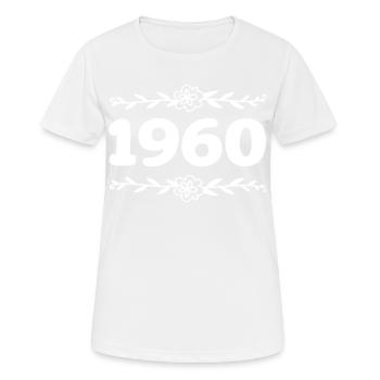 1960 Jahrgang 1960 Retro 1960 Jubiläum 1960 - Frauen T-Shirt atmungsaktiv - Weiß - Vorne - AI Model Female 172 dark (172cm)
