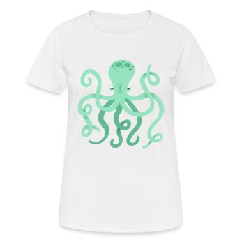 Krake - Frauen T-Shirt atmungsaktiv - Weiß - Vorne - AI Model Female 172 dark (172cm)