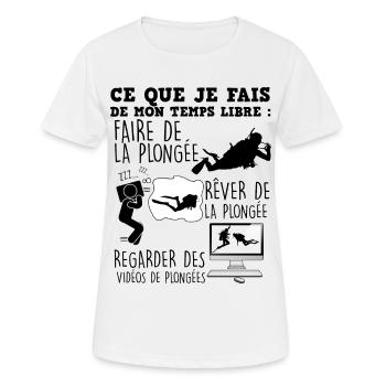Plongée Humour Plongeur Temps Libre - T-shirt respirant Femme - blanc - Devant - AI Model Female 172 dark (172cm)