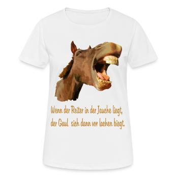 Zum Lachen - Frauen T-Shirt atmungsaktiv - Weiß - Vorne - AI Model Female 172 dark (172cm)