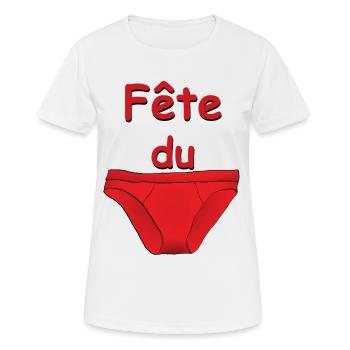 fête du slip - T-shirt respirant Femme - blanc - Devant - AI Model Female 172 dark (172cm)