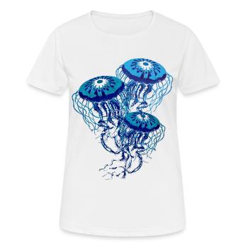 Qualle Meerestier Strand Meer Tier Geschenk - Frauen T-Shirt atmungsaktiv - Weiß - Vorne - AI Model Female 172 dark (172cm)