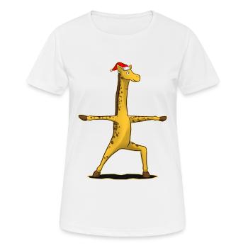 Yoga Giraffe Krieger Pose Meditation Geschenk - Frauen T-Shirt atmungsaktiv - Weiß - Vorne - AI Model Female 172 dark (172cm)