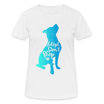 Adoptieren Sie nicht einkaufen - Frauen T-Shirt atmungsaktiv - Weiß - Vorne - AI Model Female 172 dark (172cm)