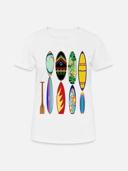 Surfing paddle board - Women's Breathable T-Shirt - white