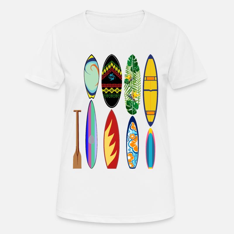 Surfing paddle board - Women's Breathable T-Shirt - white