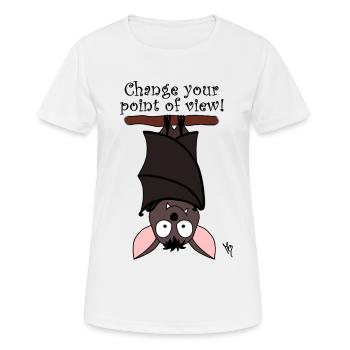 Changez votre point de vue! Chauve souris - T-shirt respirant Femme - blanc - Devant - AI Model Female 172 dark (172cm)