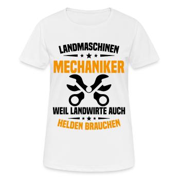 Mécanicien en machines agricoles Tracteur - T-shirt respirant Femme - blanc - Devant - AI Model Female 172 dark (172cm)