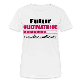 Futur Cultivatrice - T-shirt respirant Femme - blanc - Devant - AI Model Female 172 dark (172cm)