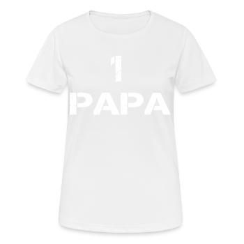 Daddy No 1 Chemise de fête des pères - T-shirt respirant Femme - blanc - Devant - AI Model Female 172 dark (172cm)