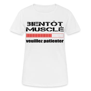 Bientôt Musclé - T-shirt respirant Femme - blanc - Devant - AI Model Female 172 dark (172cm)