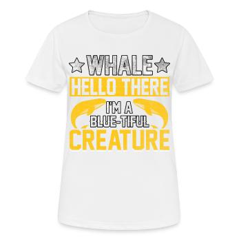 Whale hello there I'm a blue-tiful Creature - Women's Breathable T-Shirt - white - Front - AI Model Female 172 dark (172cm)