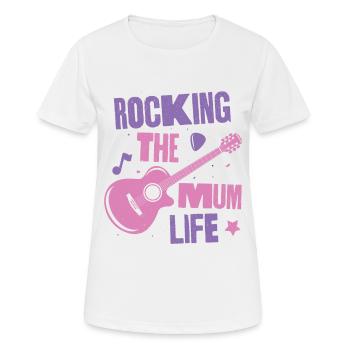 Das Mama-Leben rocken - Frauen T-Shirt atmungsaktiv - Weiß - Vorne - AI Model Female 172 dark (172cm)